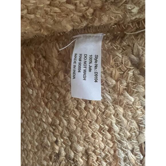 Unbranded Jute Tote Bag Large 20" Double Strap Shoulder Brown Striped 100% Jute - Picture 3 of 11